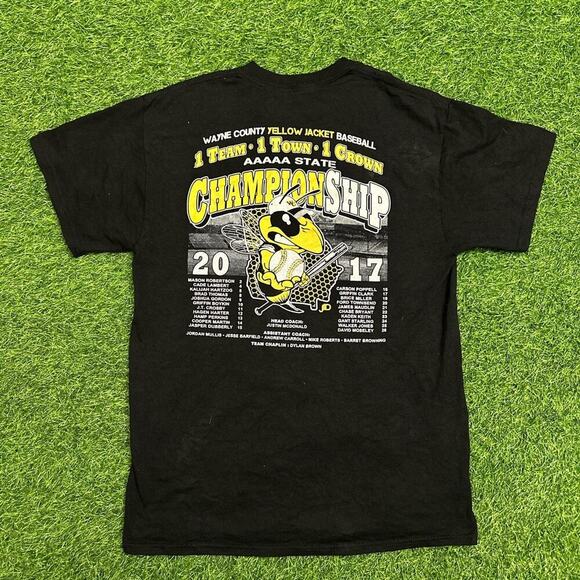 Black, Yellow Jacket Baseball, 2017 5A State Championship T - Picture 3 of 5